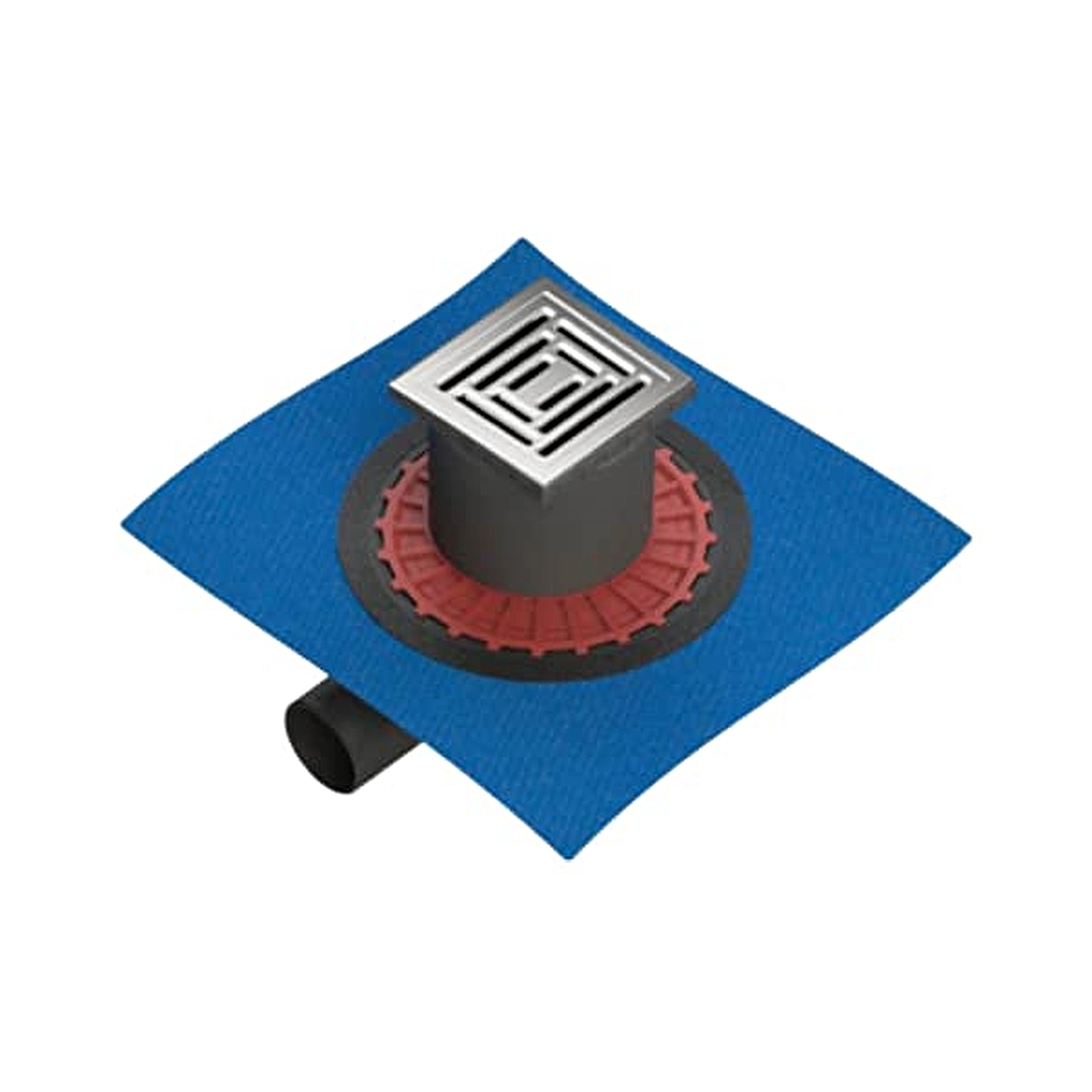 DK800 Kare-Yalıtımlı Style Duş Kanalı, Parlak Krom