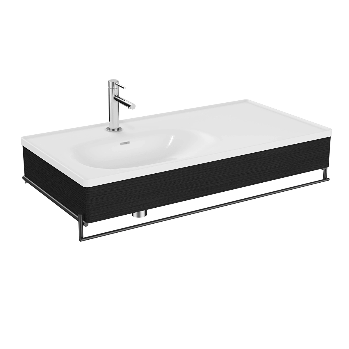 Equal Lavabo Dolabı, Hareli Siyah Meşe