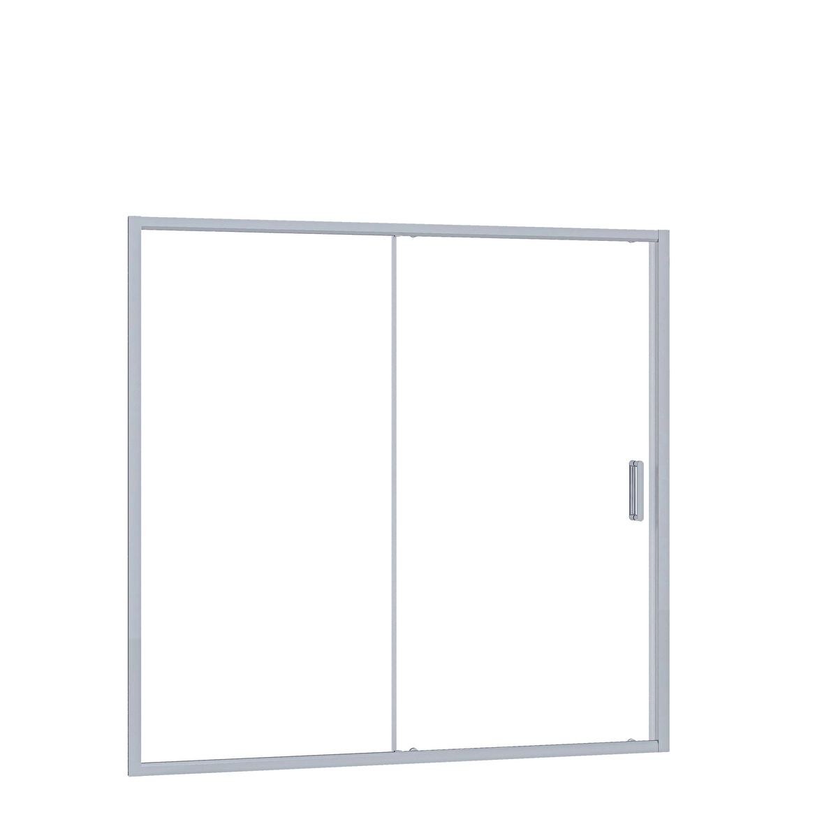 Universal Küvet Üstü Sürgülü Ön Panel, Gümüş