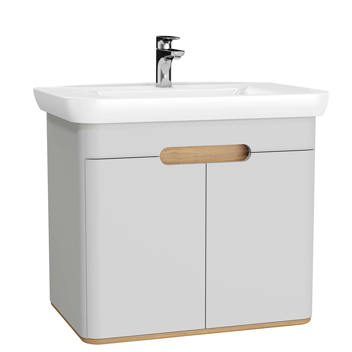 Sento Lavabo Dolabı, Mat Açık Gri