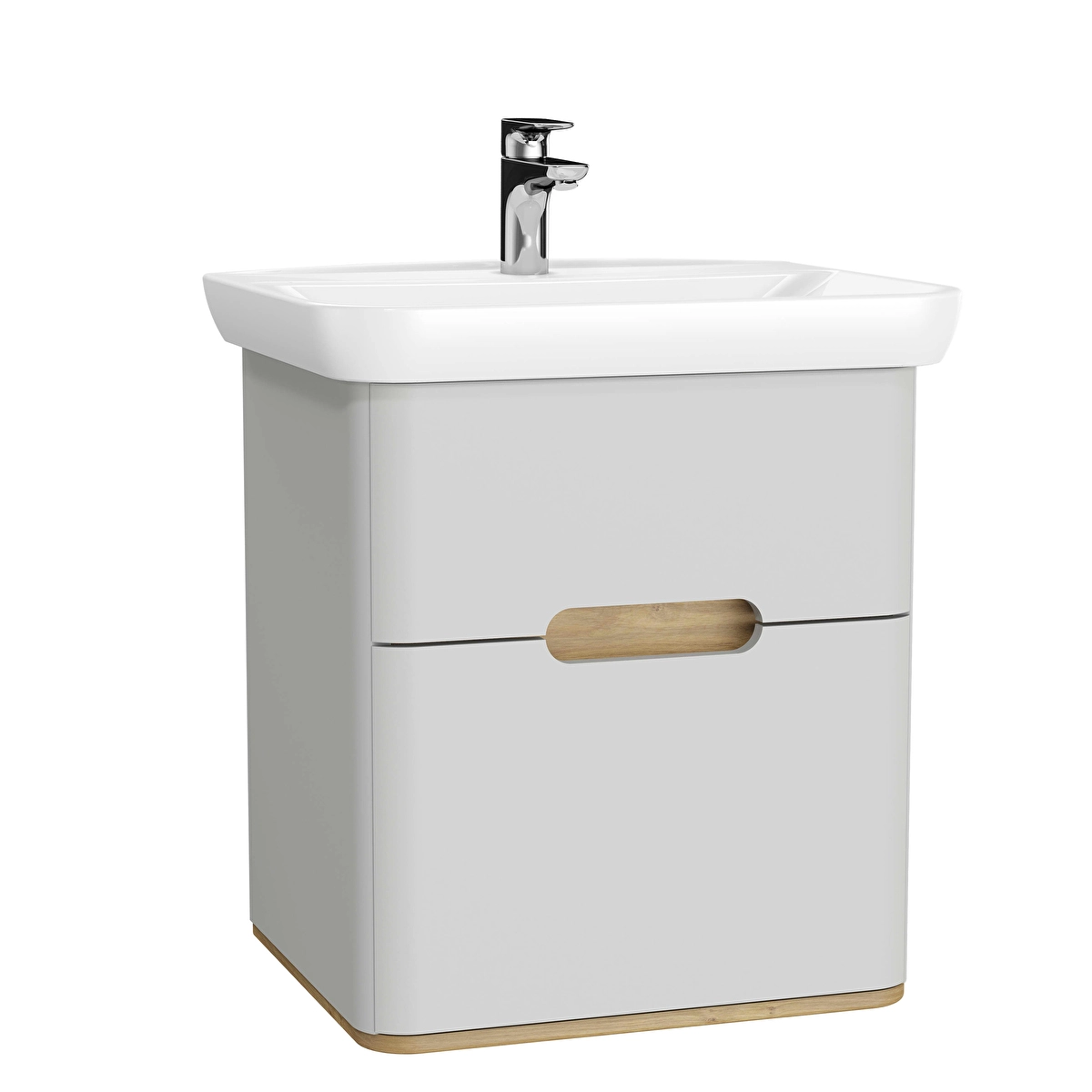 Sento Lavabo Dolabı, Mat Açık Gri