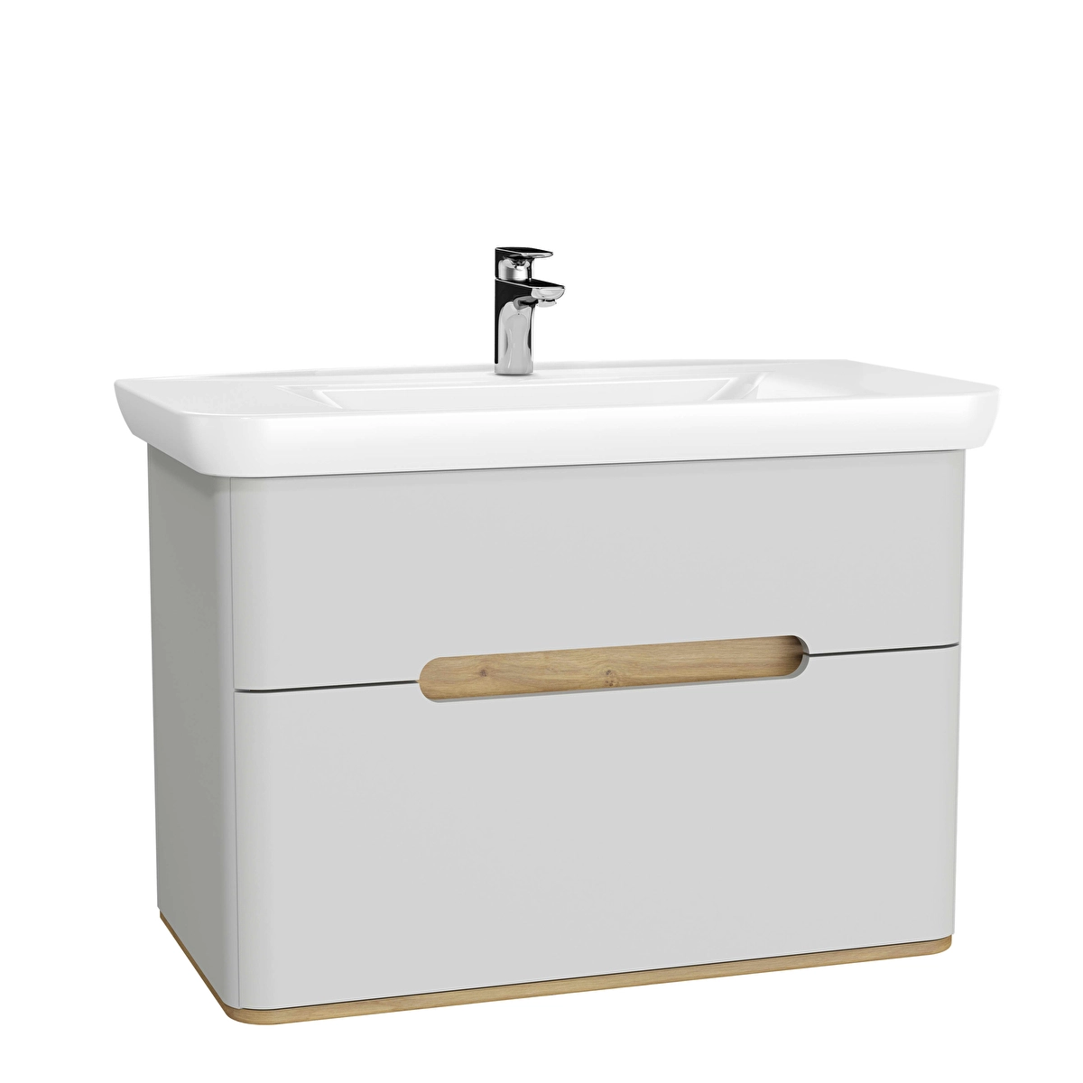 Sento Lavabo Dolabı, Mat Açık Gri