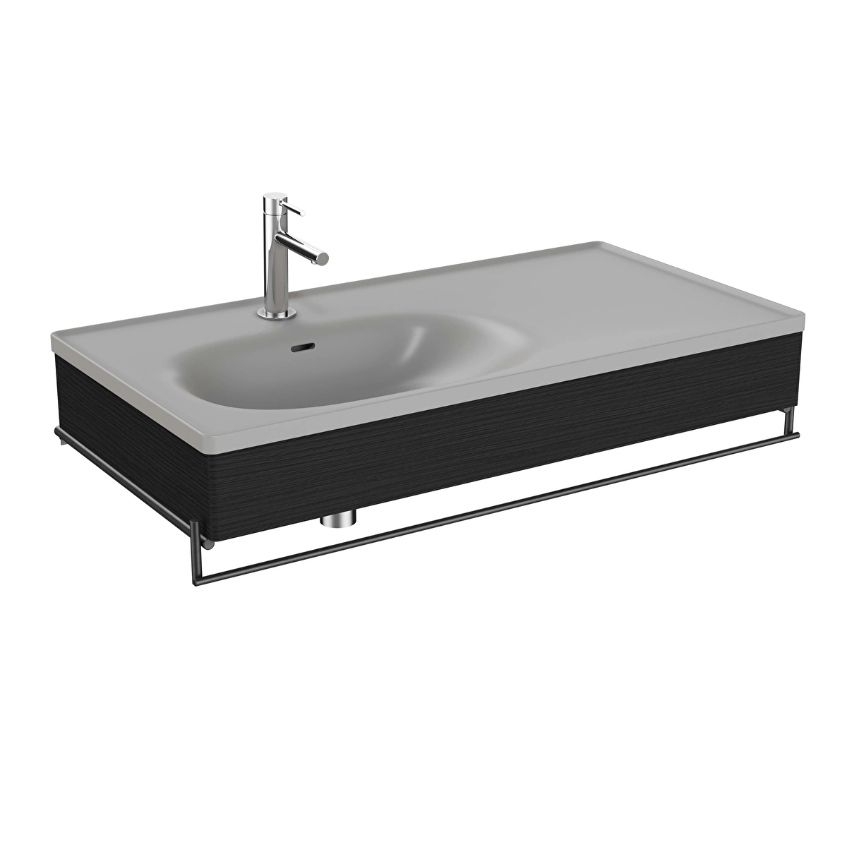 Equal Lavabo Dolabı, Hareli Siyah Meşe