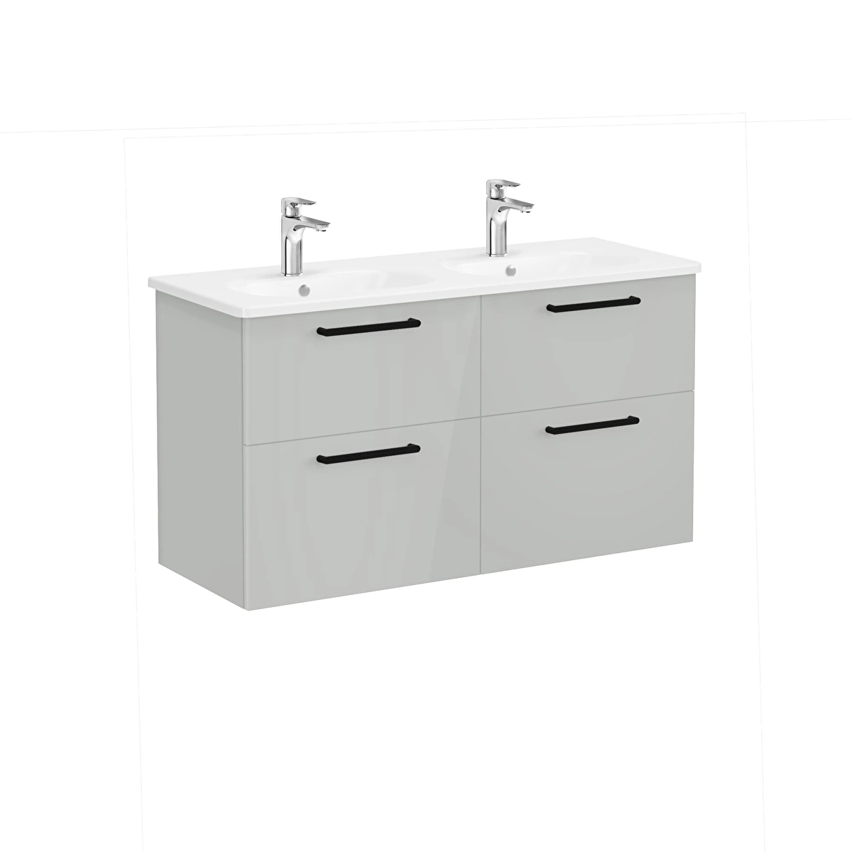 Root Flat Lavabo Dolabı, Parlak İnci Grisi