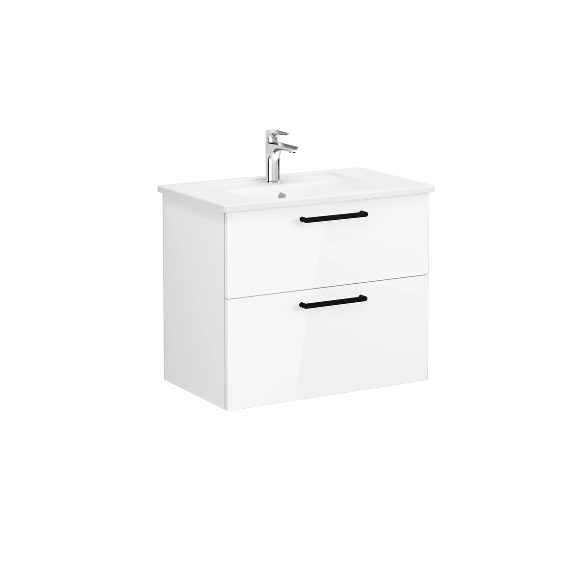 Root Flat Lavabo Dolabı, Parlak Beyaz