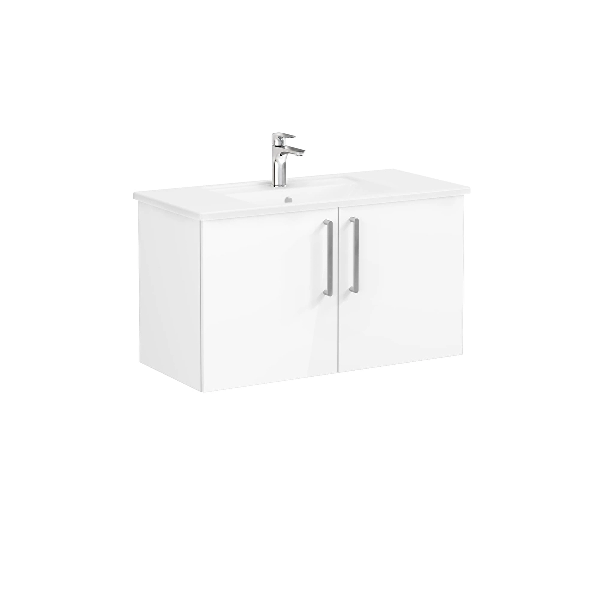 Root Flat Lavabo Dolabı, Parlak Beyaz