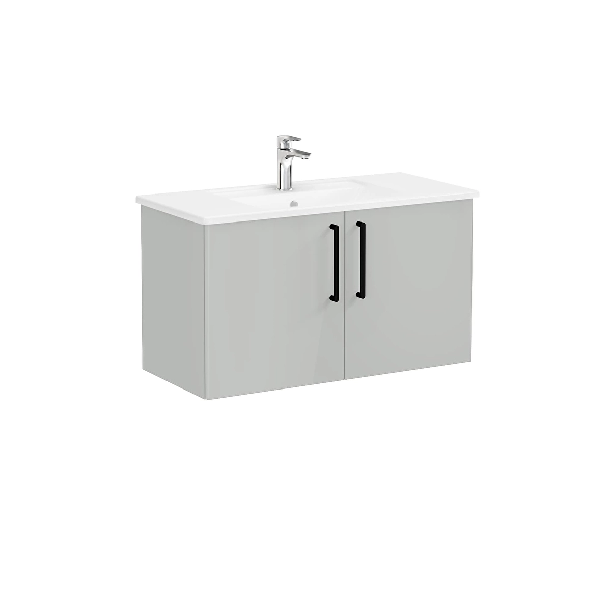 Root Flat Lavabo Dolabı, Parlak İnci Grisi