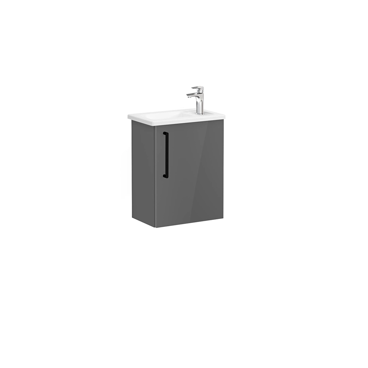 Root Flat Lavabo Dolabı, Parlak Antrasit