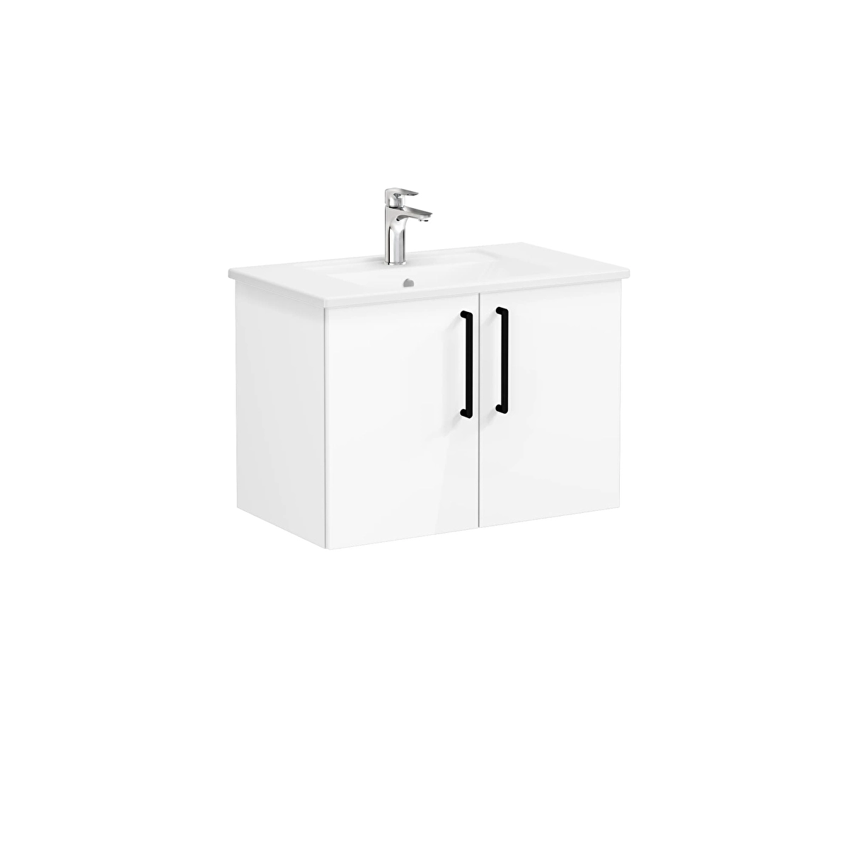 Root Flat Lavabo Dolabı, Parlak Beyaz
