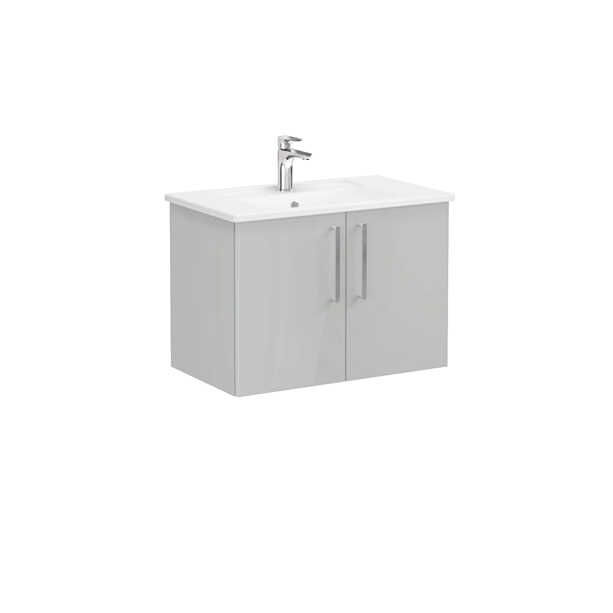 Root Flat Lavabo Dolabı, Parlak İnci Grisi