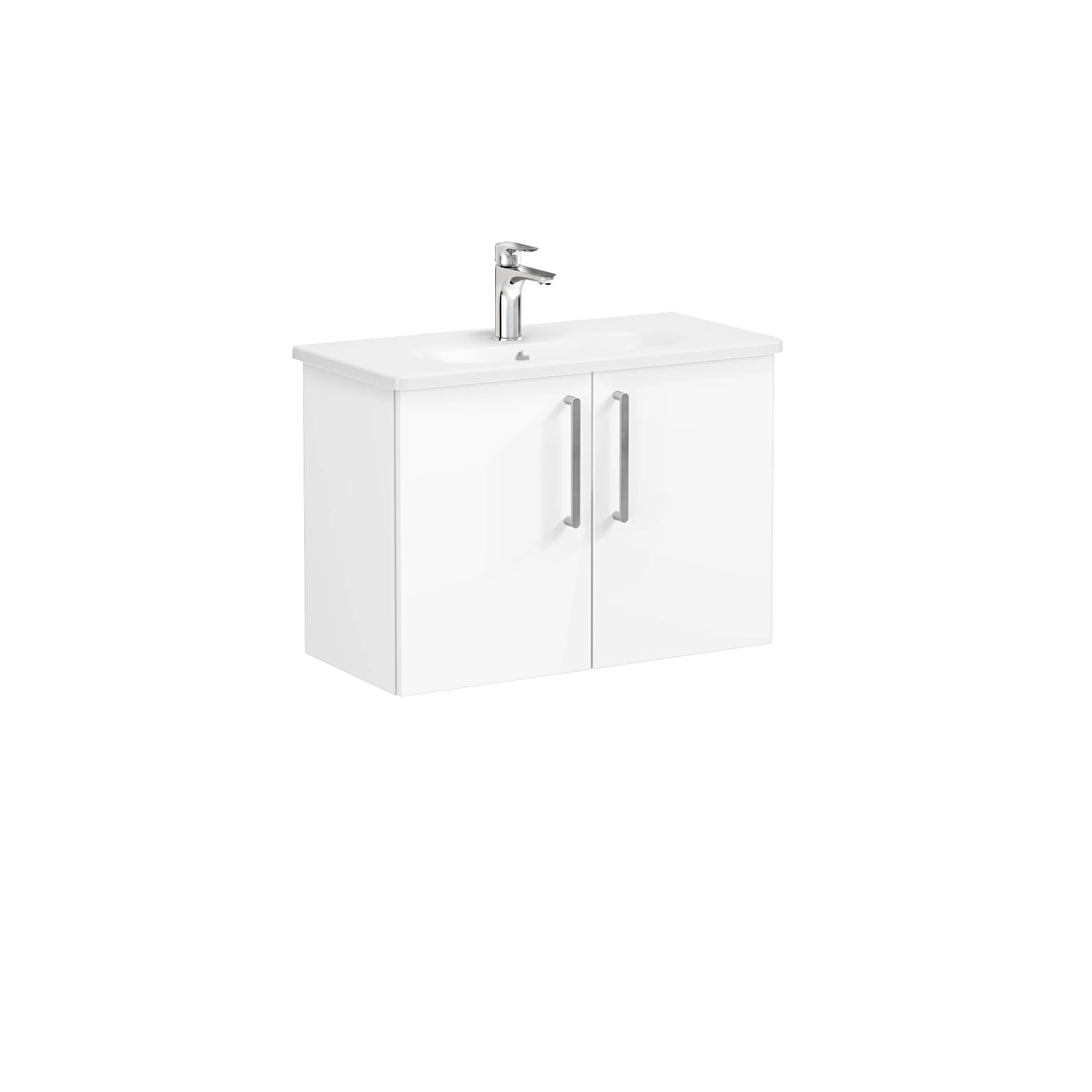Root Flat Lavabo Dolabı, Parlak Beyaz