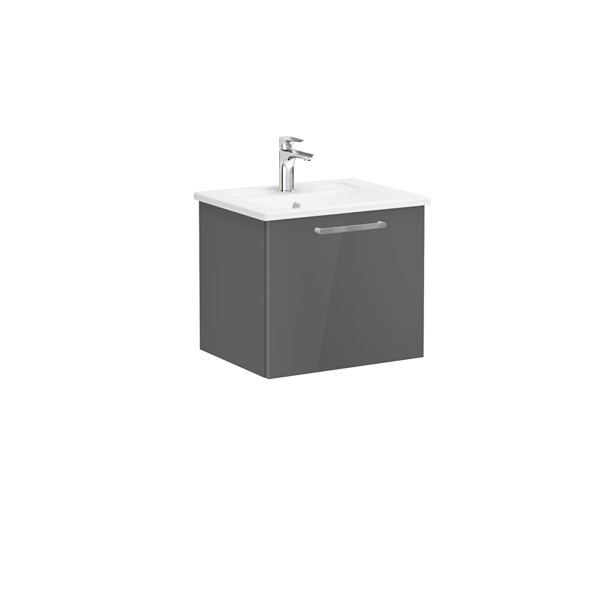 Root Flat Lavabo Dolabı, Parlak Antrasit
