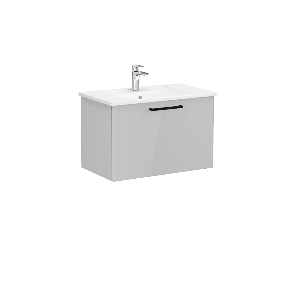 Root Flat Lavabo Dolabı, Parlak İnci Grisi