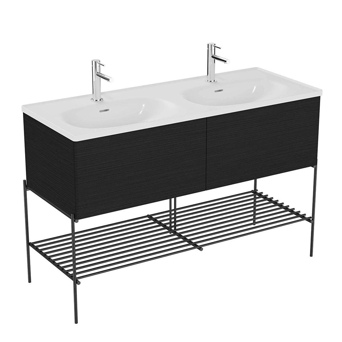 Equal Lavabo Dolabı, Hareli Siyah Meşe