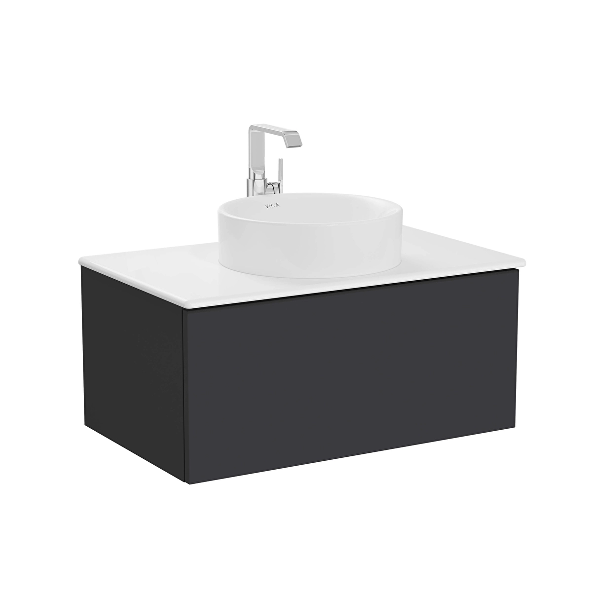Metropole Pure Lavabo Dolabı, Mat Grafit