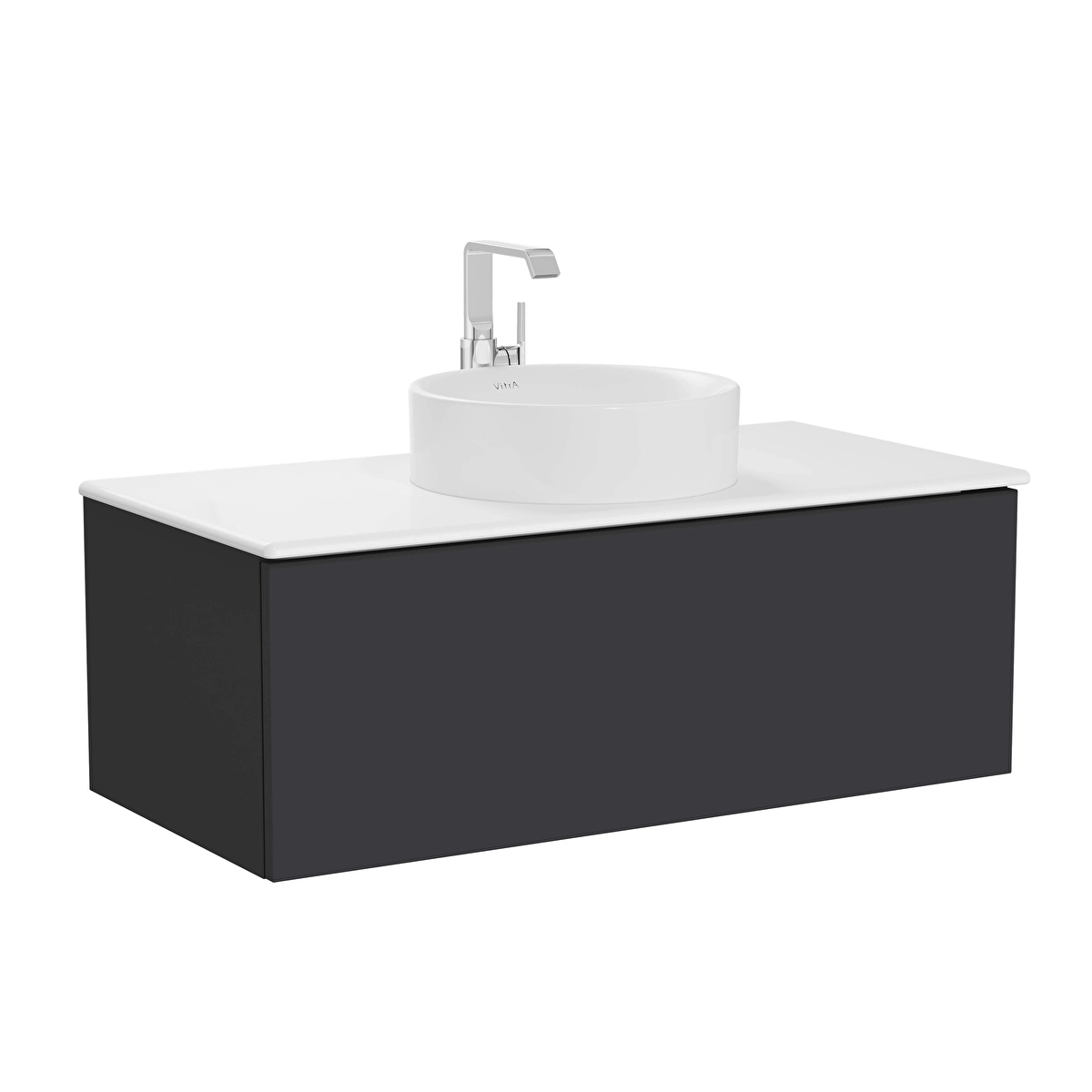 Metropole Pure Lavabo Dolabı, Mat Grafit