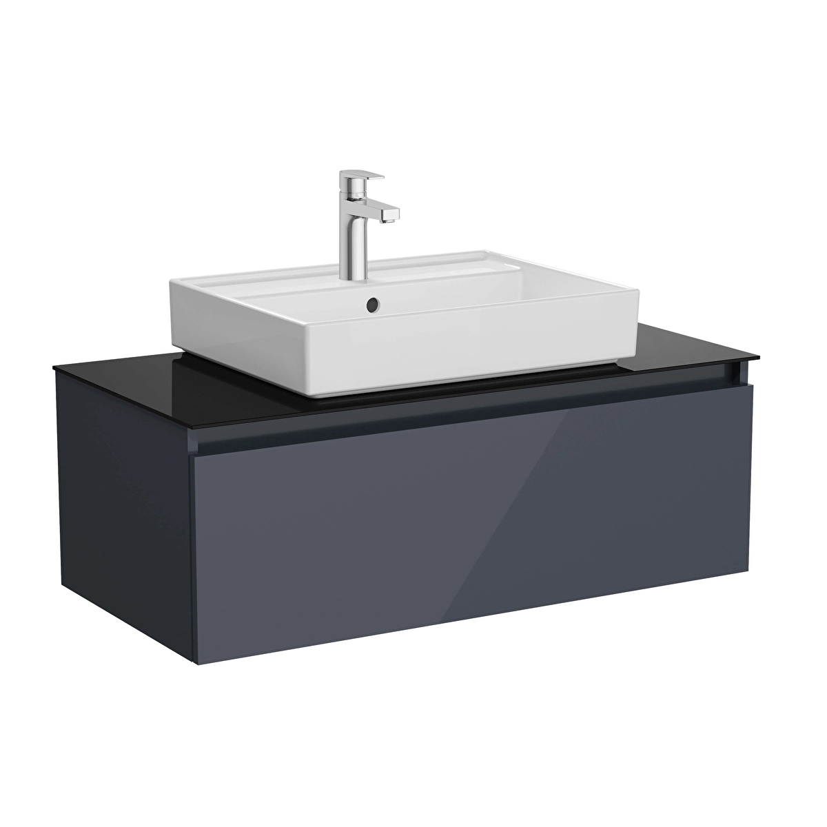 Nuo Lavabo Dolabı, Parlak Antrasit