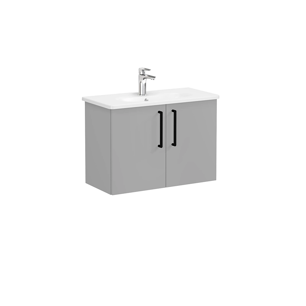 Root Flat Lavabo Dolabı, Mat Kaya Gri