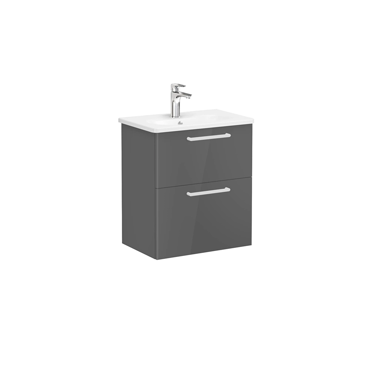 Root Flat Lavabo Dolabı, Parlak Antrasit