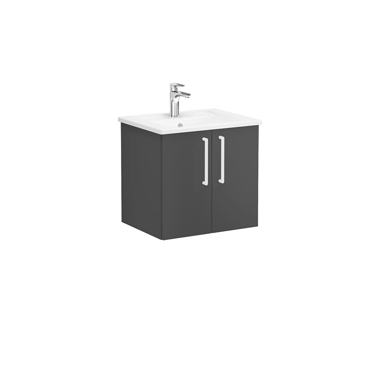 Root Flat Lavabo Dolabı, Mat Fırtına Gri