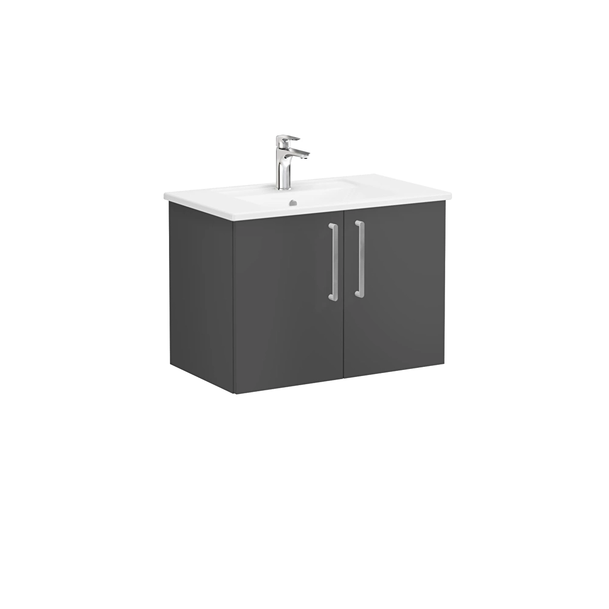 Root Flat Lavabo Dolabı, Mat Fırtına Gri