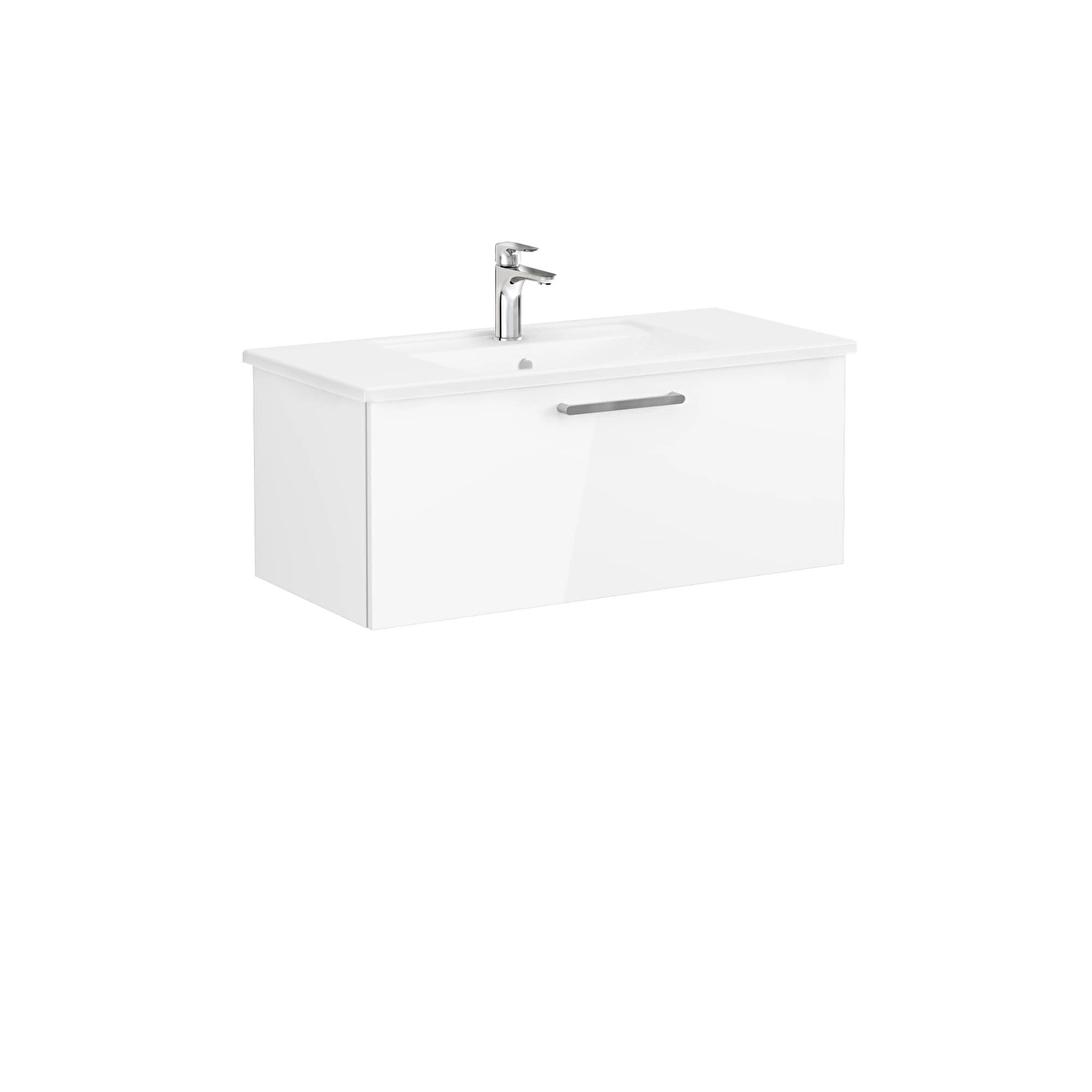 Root Flat Lavabo Dolabı, Parlak Beyaz