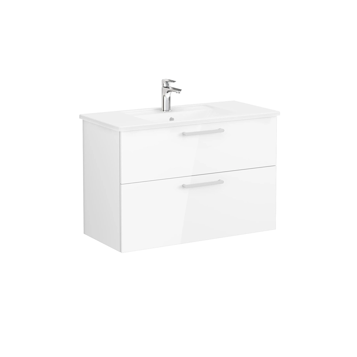 Root Flat Lavabo Dolabı, Parlak Beyaz
