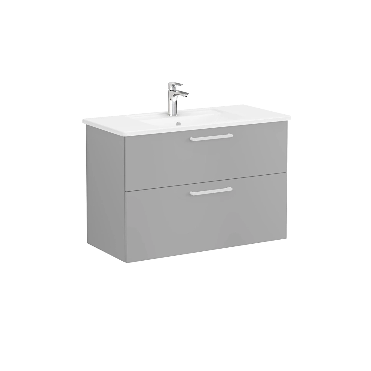 Root Flat Lavabo Dolabı, Mat Kaya Gri