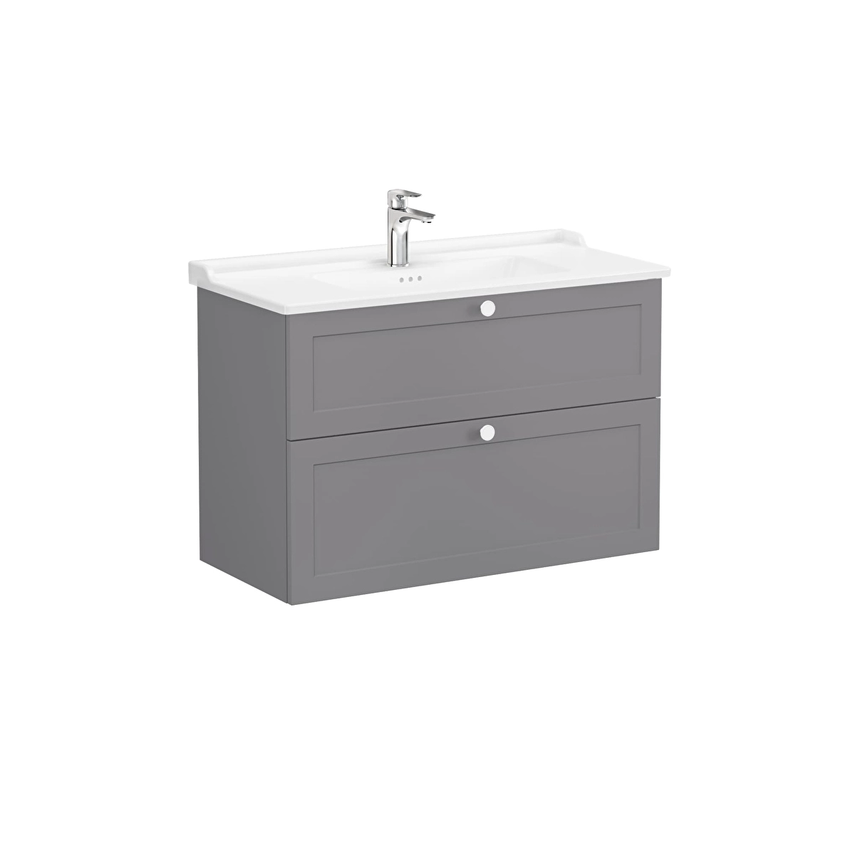 Root Classic Lavabo Dolabı, Mat gri