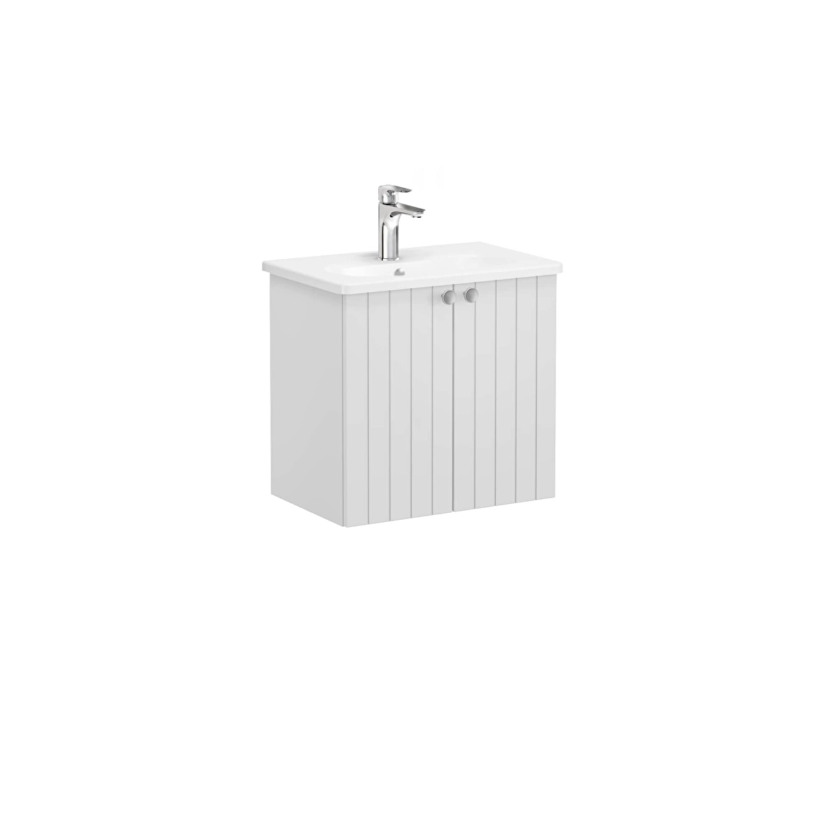 Root Groove Lavabo Dolabı, Mat Açık Gri