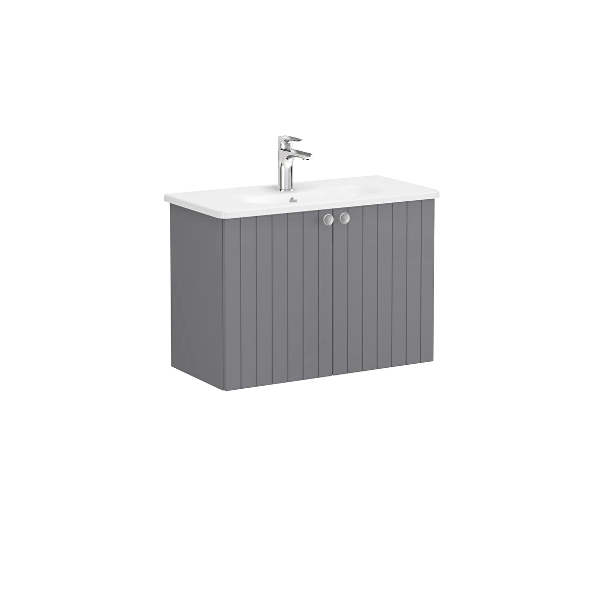 Root Groove Lavabo Dolabı, Mat gri