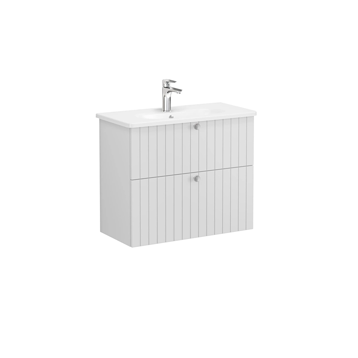 Root Groove Lavabo Dolabı, Mat Açık Gri