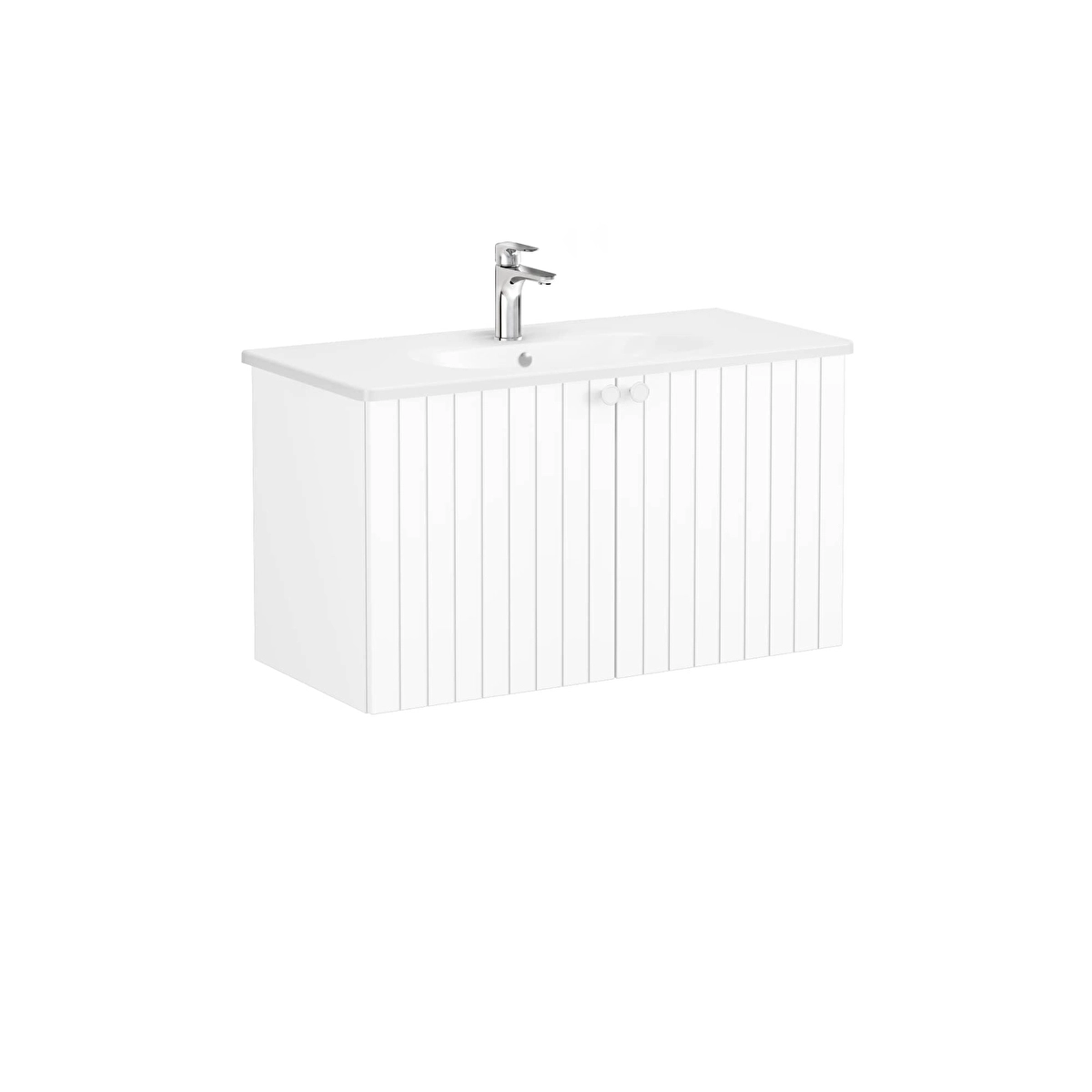 Root Groove Lavabo Dolabı, Mat Beyaz