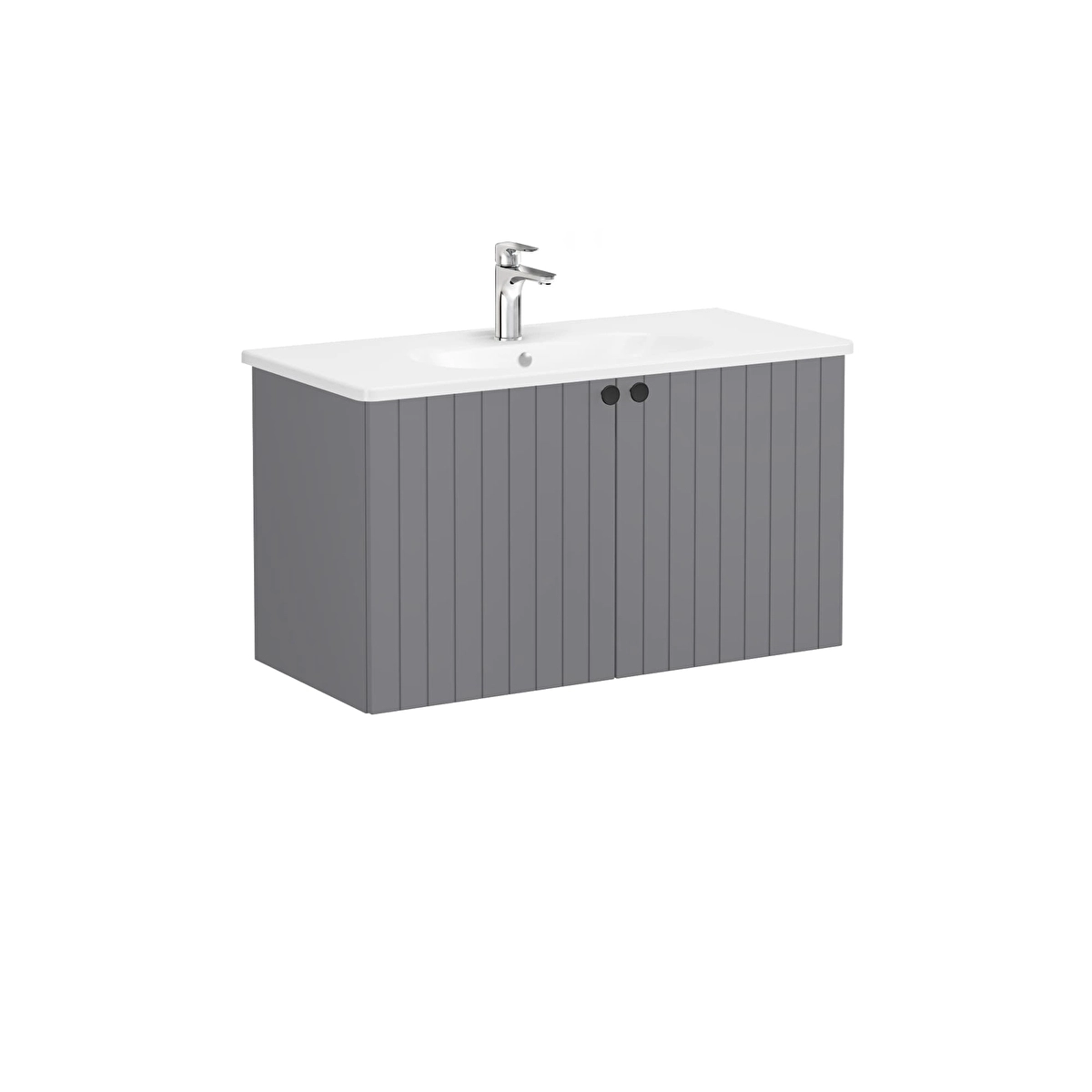 Root Groove Lavabo Dolabı, Mat gri