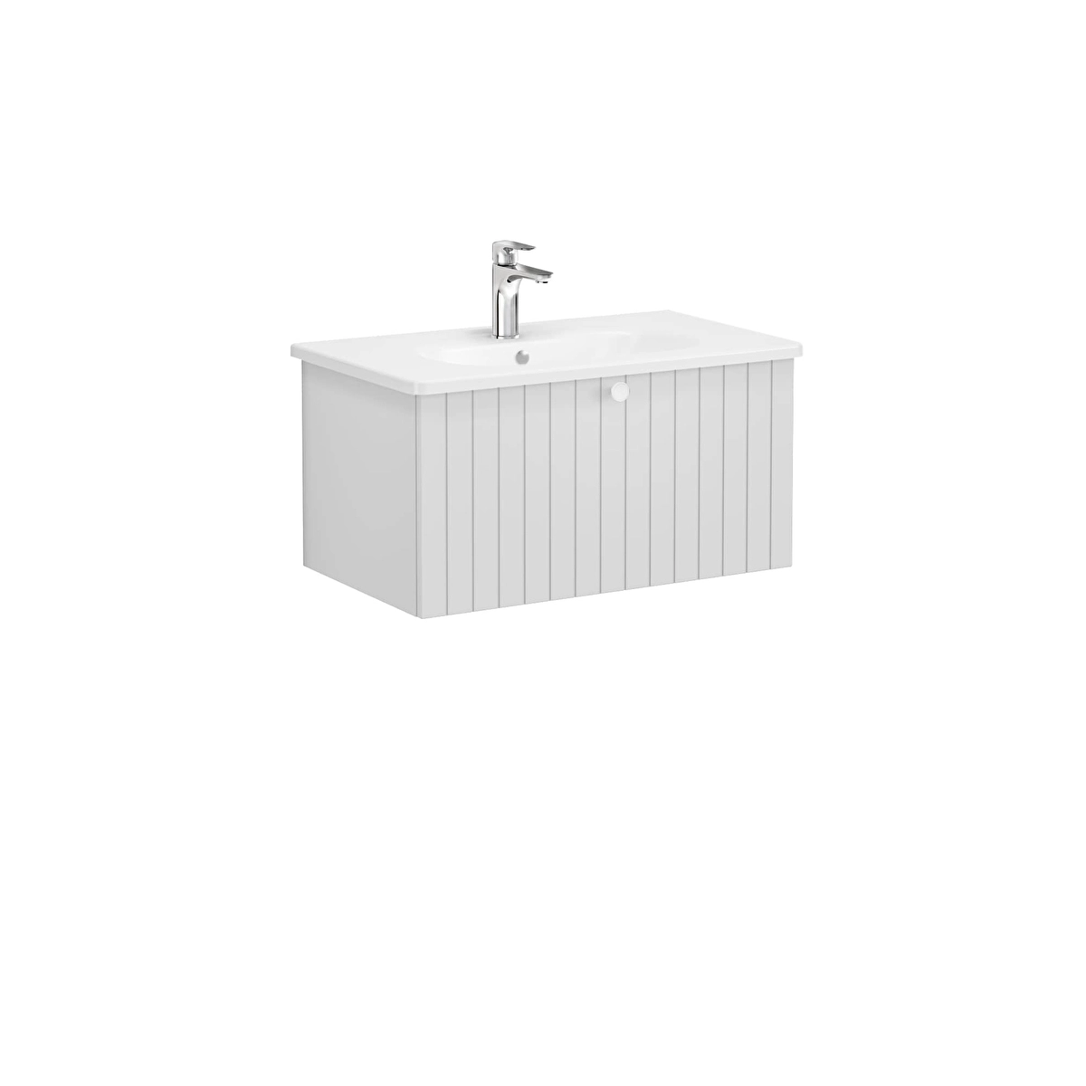 Root Groove Lavabo Dolabı, Mat Açık Gri