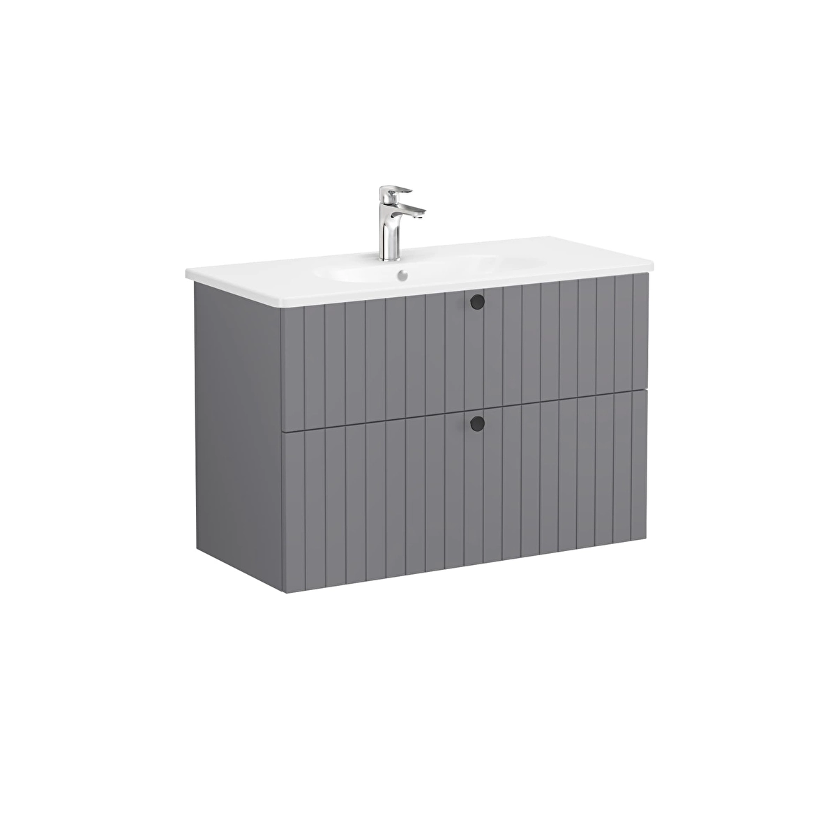 Root Groove Lavabo Dolabı, Mat gri