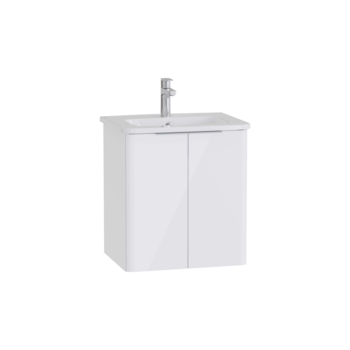 Mia Plus Round Lavabo Dolabı, Parlak Beyaz