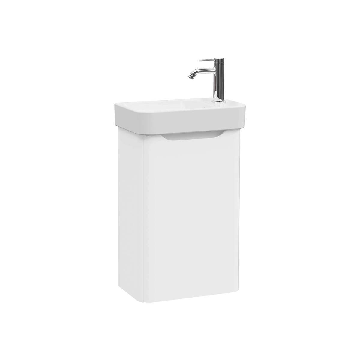 Integra Round Lavabo Dolabı, Mat Beyaz