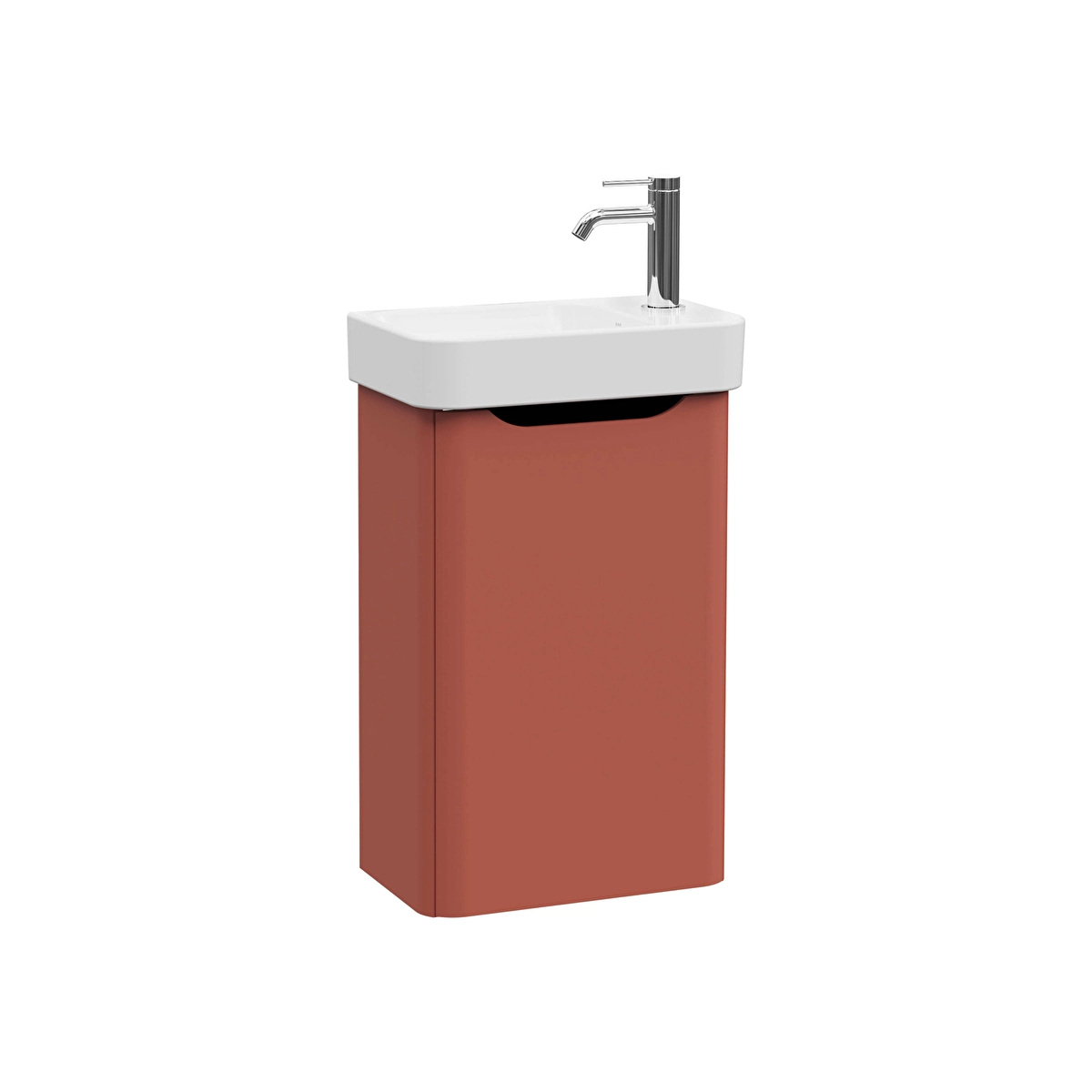 Integra Round Lavabo Dolabı, Mat Kırmızı