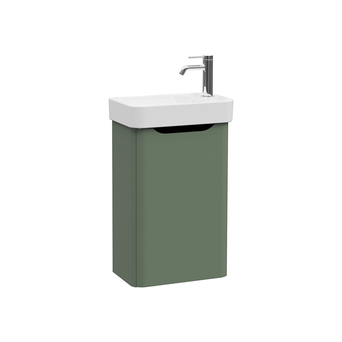 Integra Round Lavabo Dolabı, Mat Yeşil