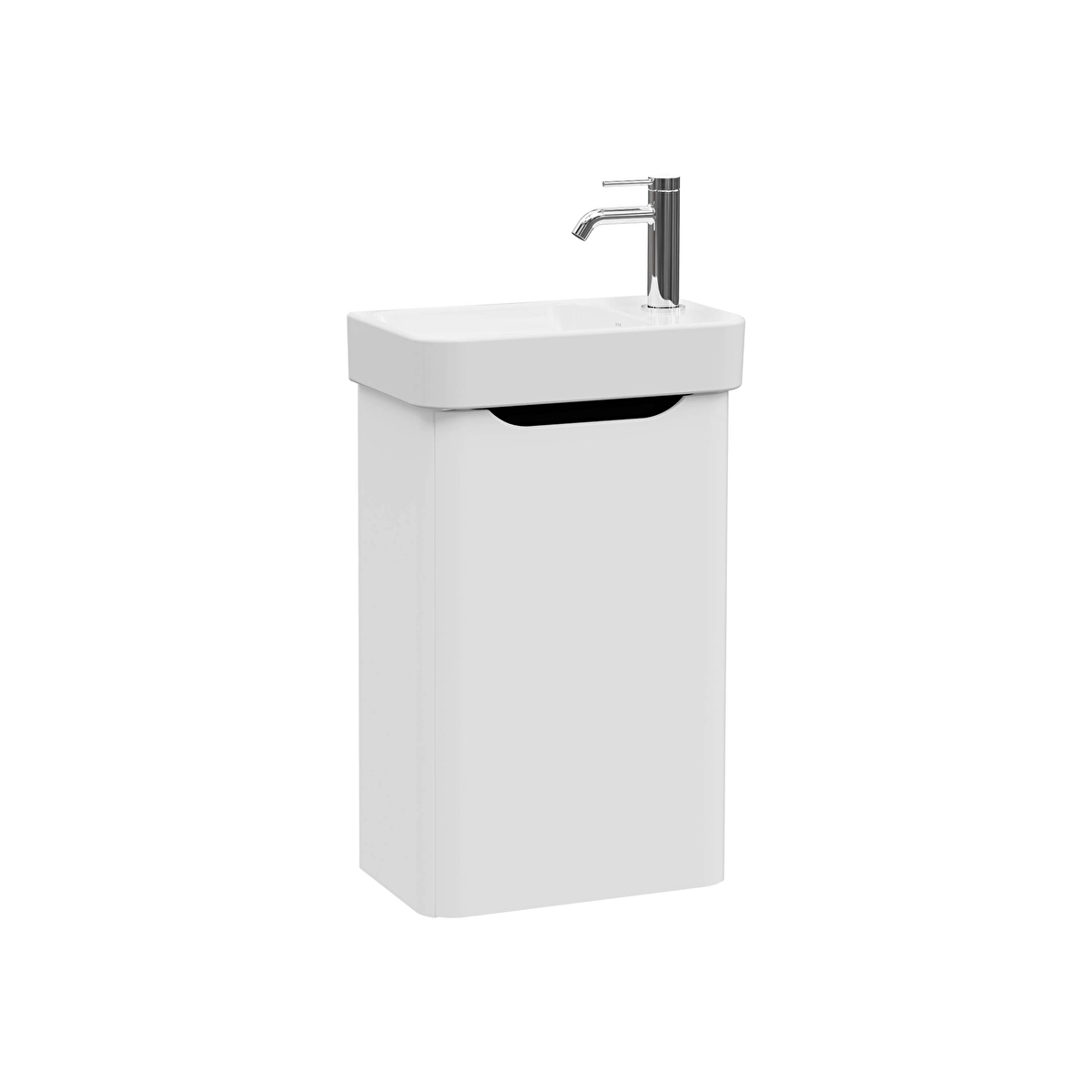 Integra Round Lavabo Dolabı, Mat Açık Gri