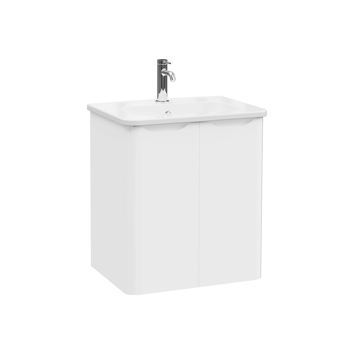 Integra Round Lavabo Dolabı, Mat Beyaz