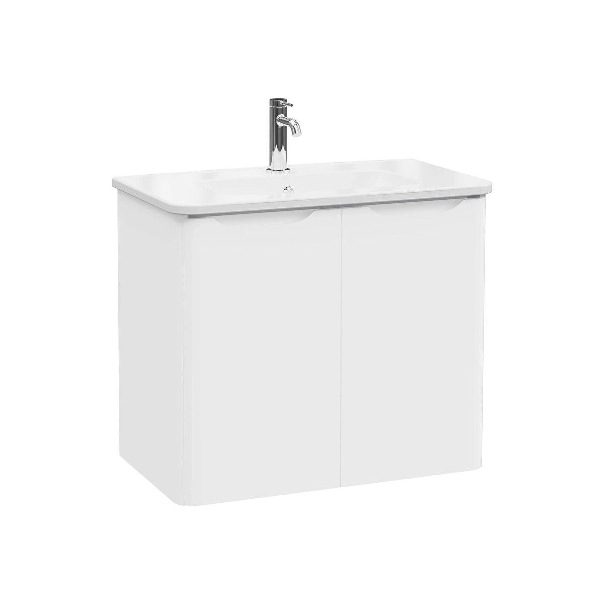 Integra Round Lavabo Dolabı, Mat Beyaz