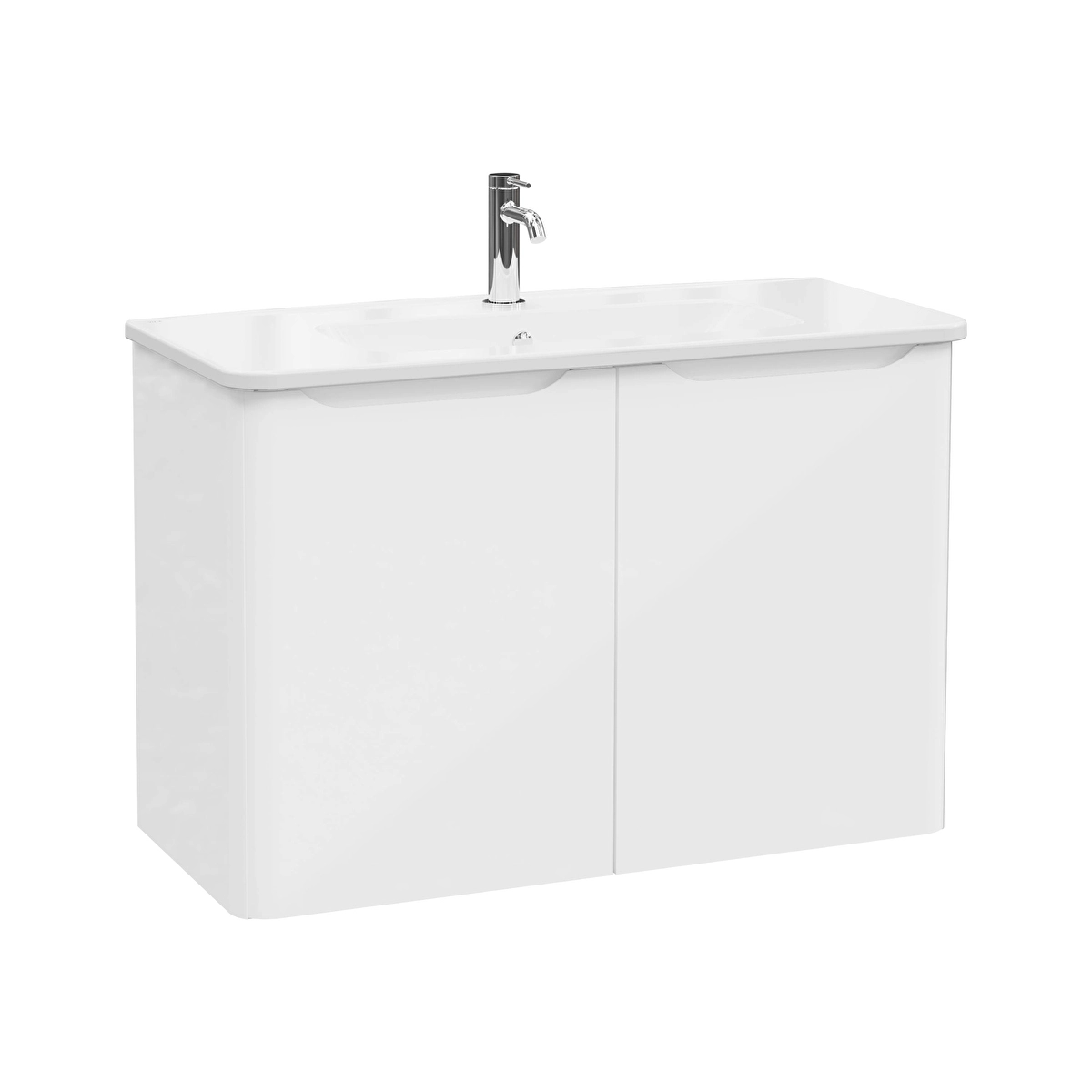 Integra Round Lavabo Dolabı, Parlak Beyaz