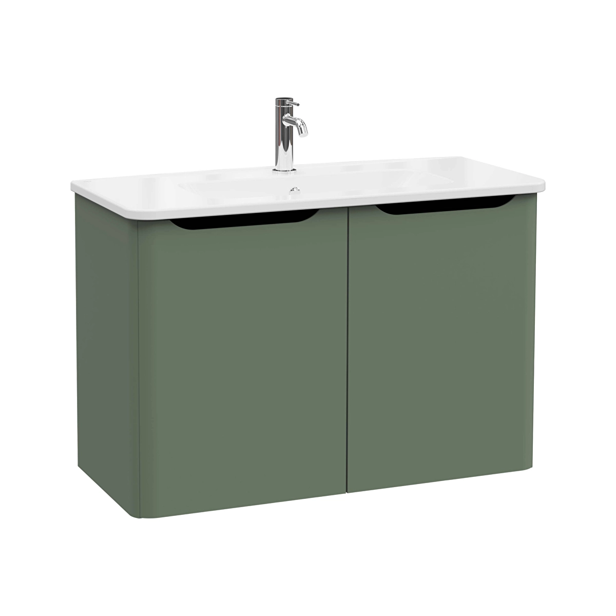 Integra Round Lavabo Dolabı, Mat Yeşil