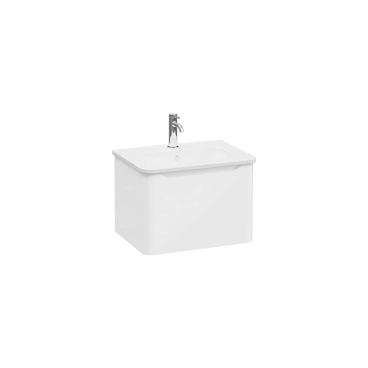 Integra Round Lavabo Dolabı, Parlak Beyaz