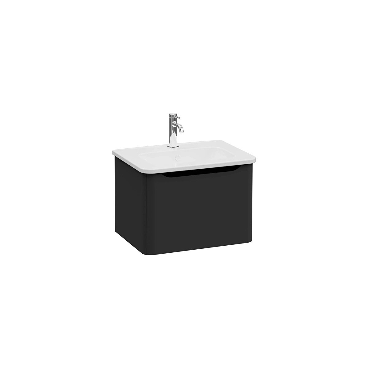 Integra Round Lavabo Dolabı, Mat Grafit