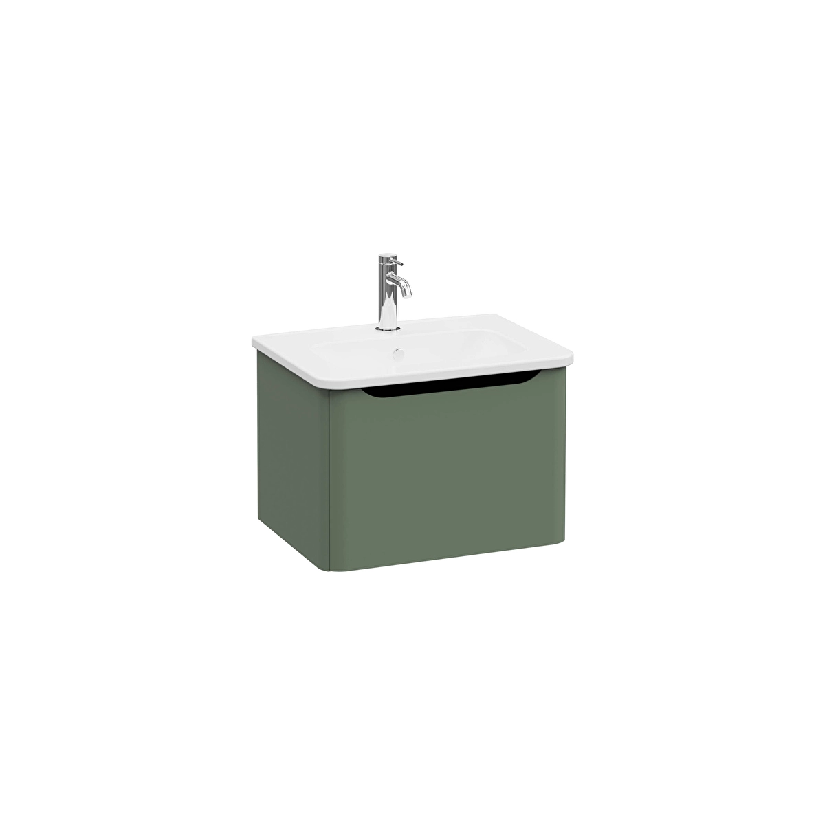 Integra Round Lavabo Dolabı, Mat Yeşil
