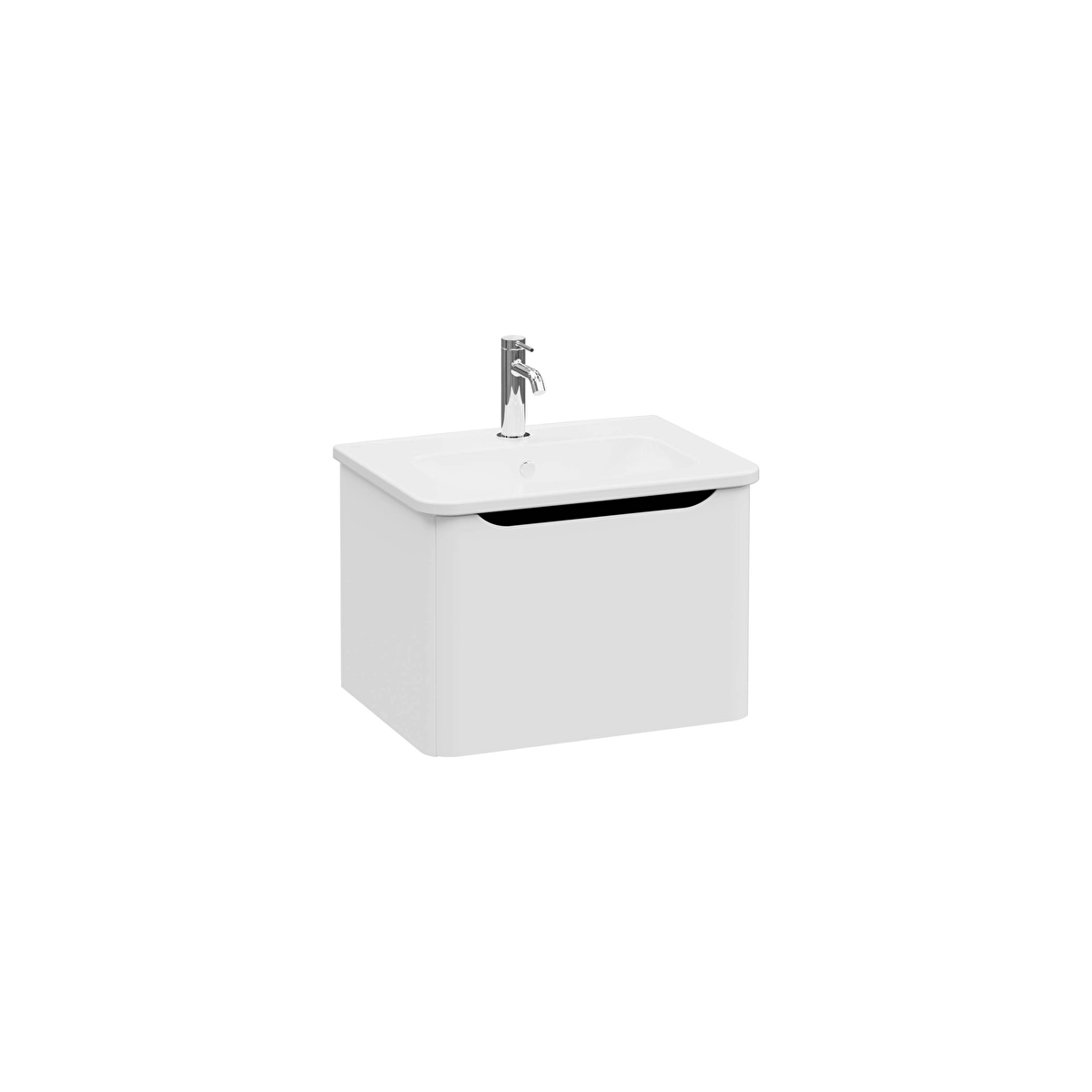 Integra Round Lavabo Dolabı, Mat Açık Gri