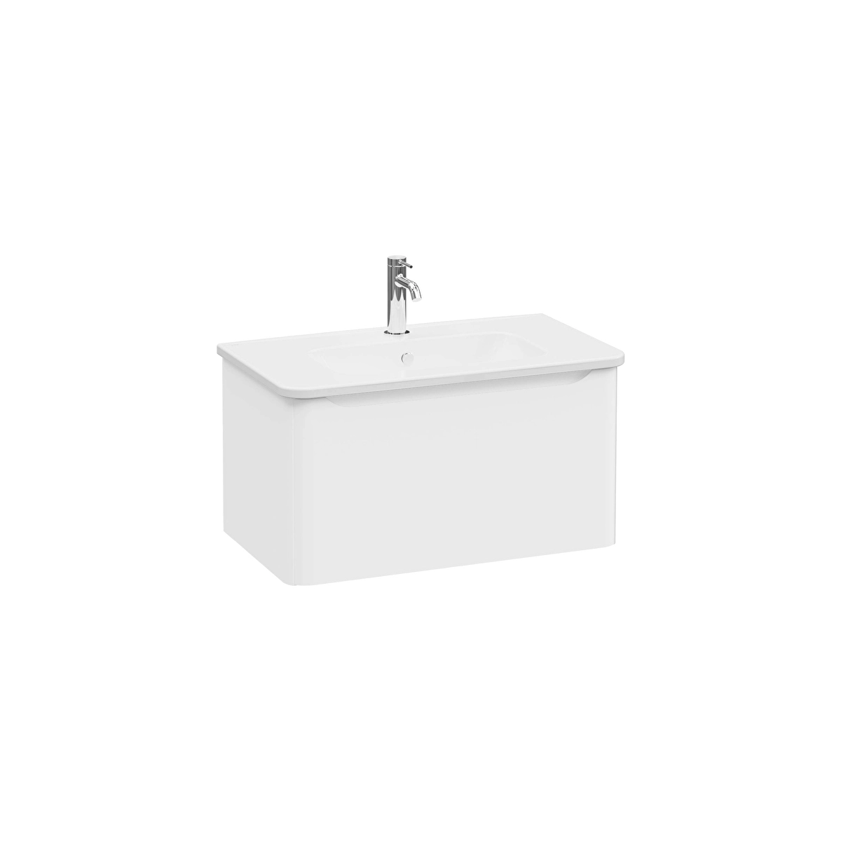 Integra Round Lavabo Dolabı, Mat Beyaz